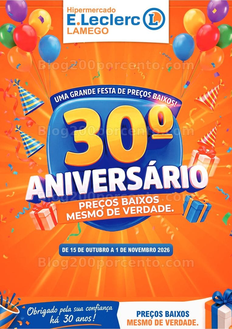 Antevisão Folheto E-LECLERC Lamego Bazar Aniversário 15 outubro a 1 novembro